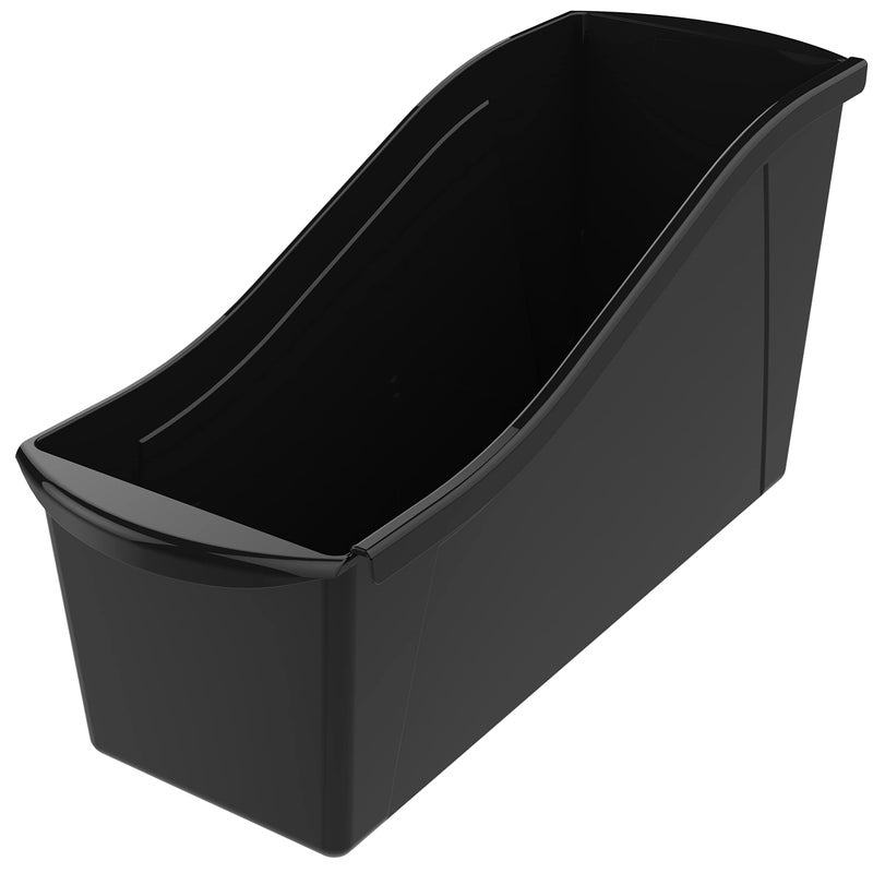 Storex Large Book Bin - Interlocking Plastic Organizer for Home, Office, and Work Space - Black, 6-Pack (70109E06C) - Image 2